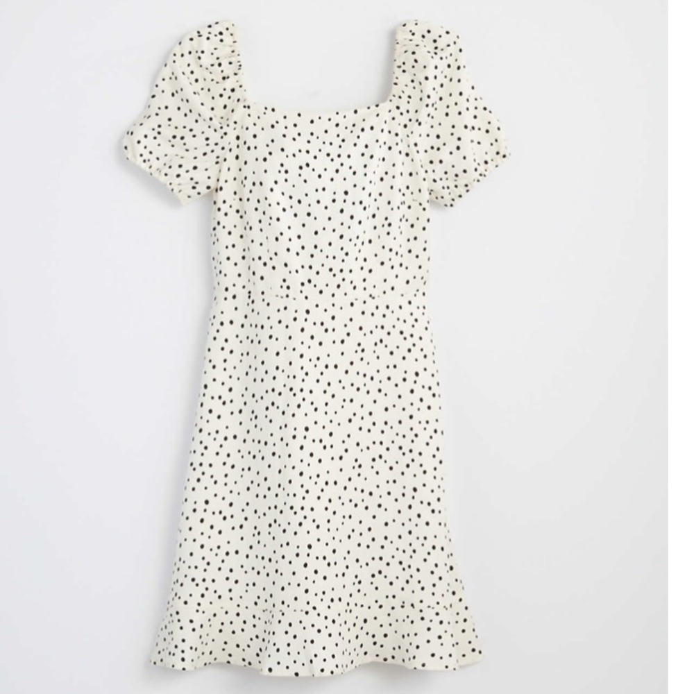 NEW LOFT Petite Dotted Tie Dress A-Line 4